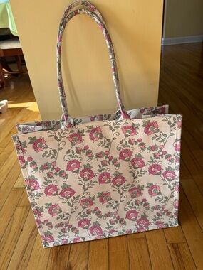Floral Pink and Cream Tote Bag - Women Bags